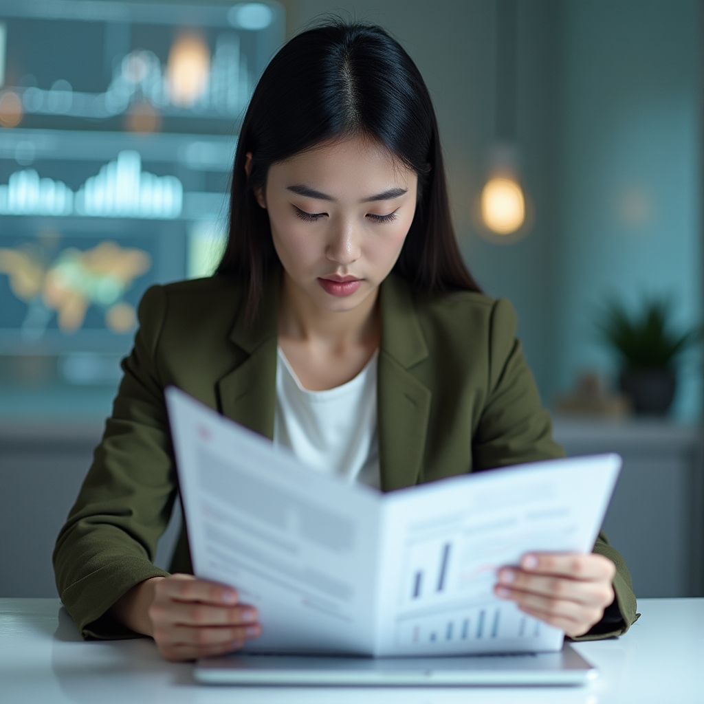 Consulente che esamina report energetico